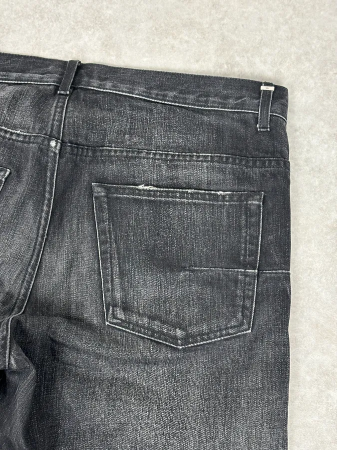 Dior Faded Black Distressed Denim Jeans - Image 8