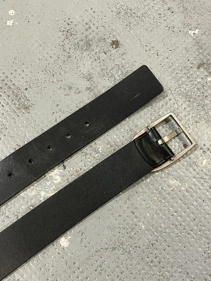 Dior Homme Pure Black Leather Belt - Image 3