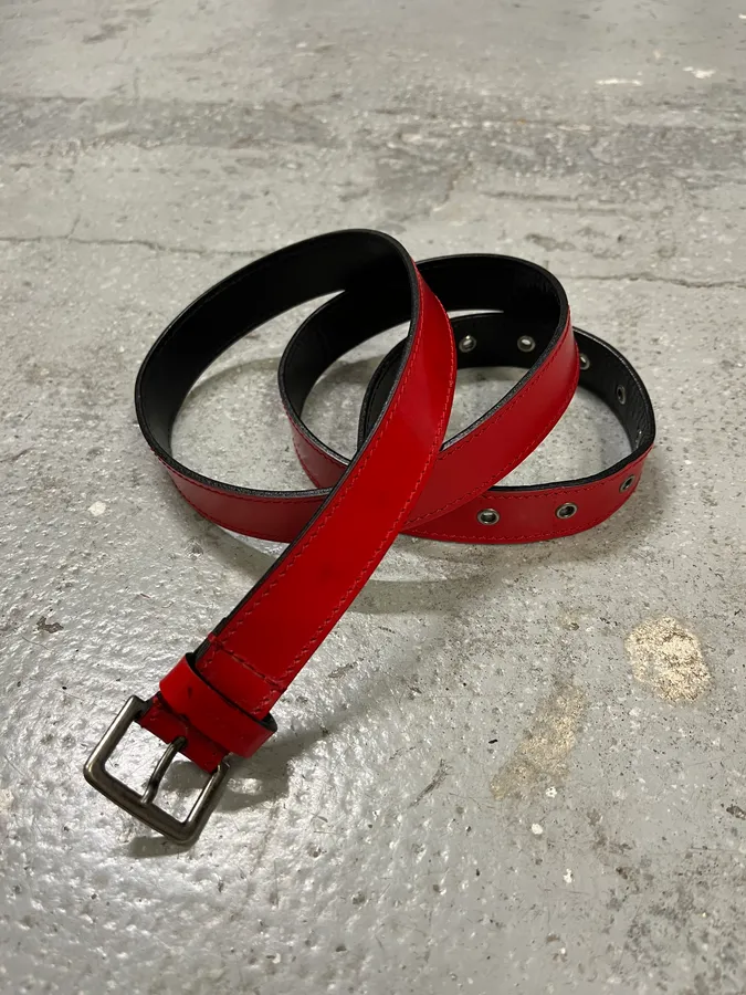 Dior Homme Red Leather Belt - Image 4