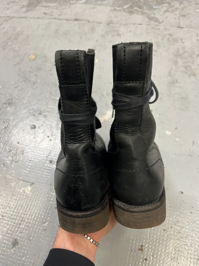 Dirk Bikkembergs Black Combat Leather Boots - Image 6