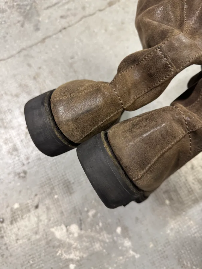 Dirk Bikkembergs Brown Leather Ankle Biker Boots - Image 5
