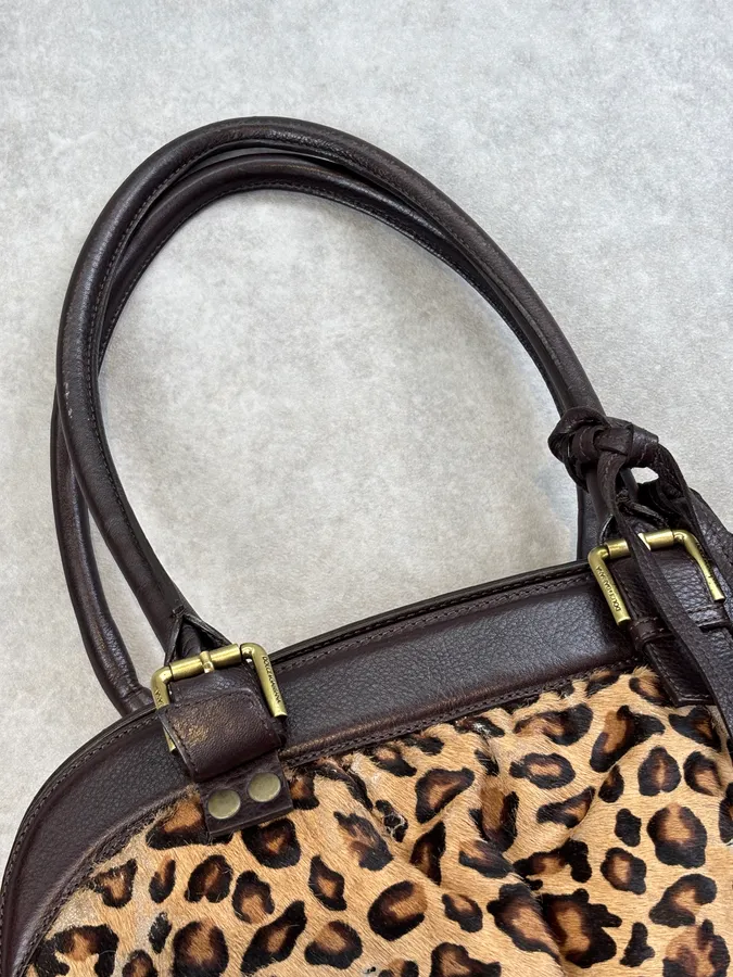 Dolce & Gabbana Beige Leopard Print Calf Hair Handle Bag - Image 11