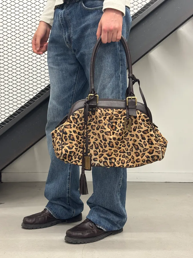 Dolce & Gabbana Beige Leopard Print Calf Hair Handle Bag - Image 2