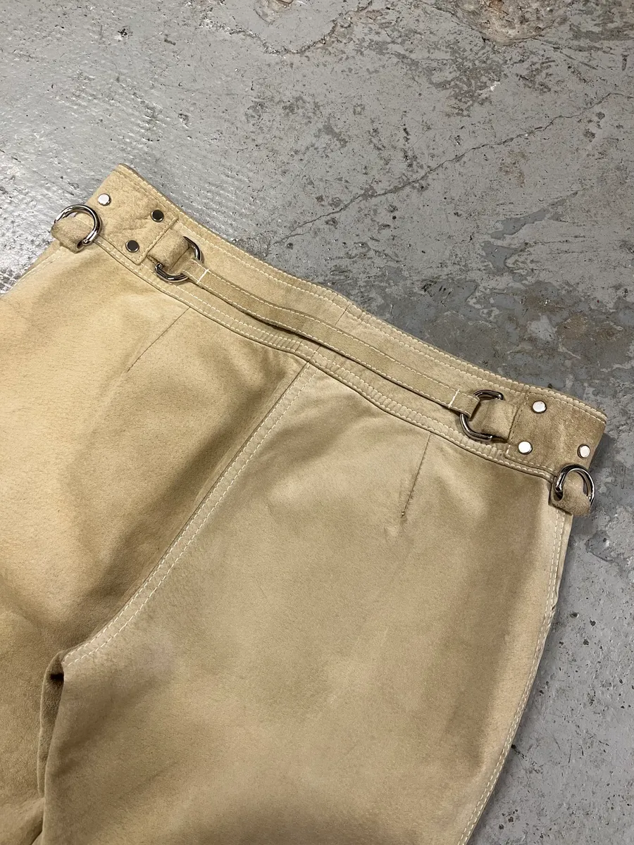 Dolce & Gabbana Beige Suede Leather Pants - Image 8