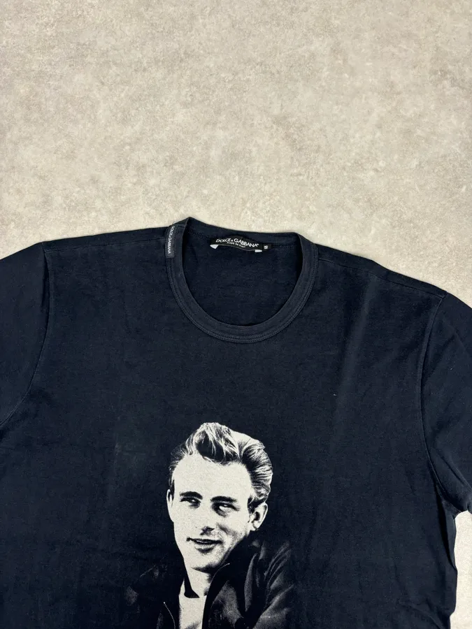 Dolce & Gabbana Black James Dean Portrait T-Shirt - Image 4