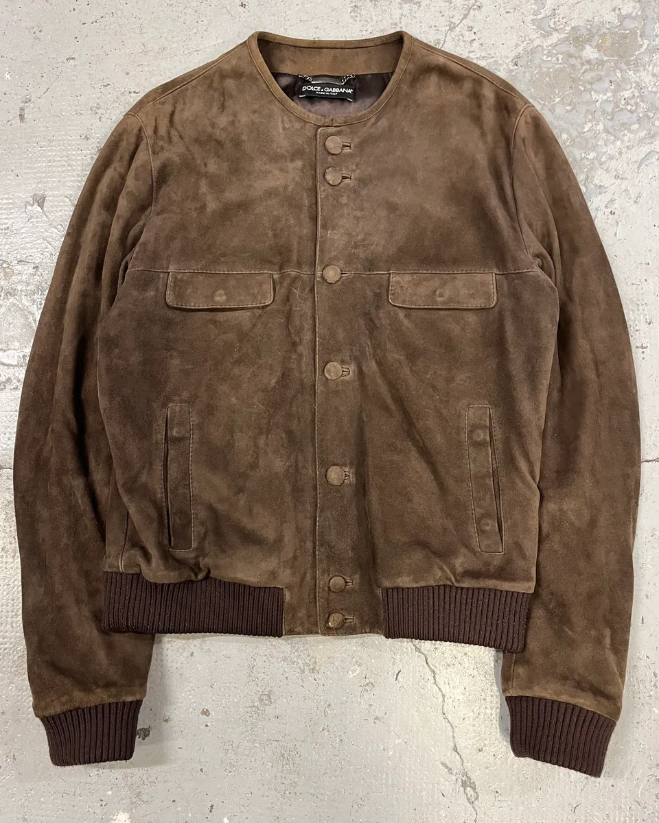 Dolce & Gabbana Brown Suede Simple Jacket