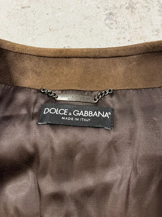 Dolce & Gabbana Brown Suede Simple Jacket - Image 7
