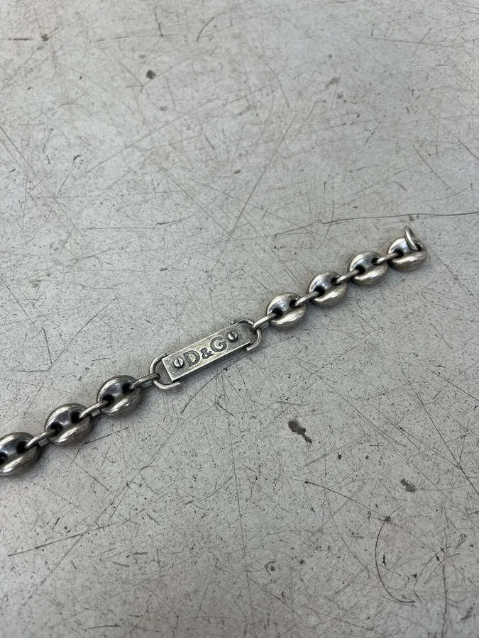 Dolce & Gabbana Brutalist Coffee Bean Stainless Steel Necklace - Image 4