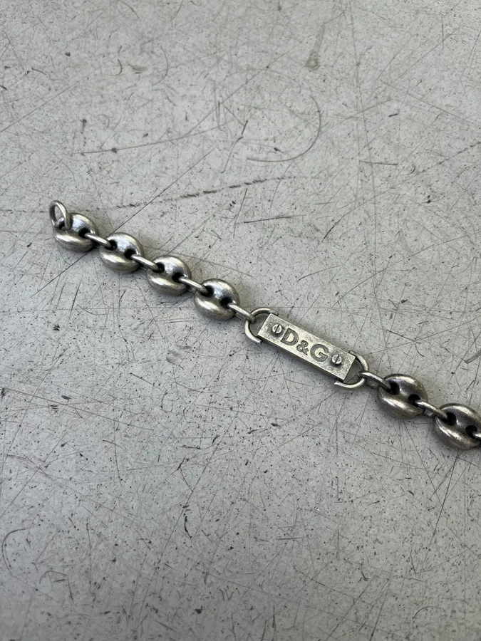 Dolce & Gabbana Brutalist Coffee Bean Stainless Steel Necklace - Image 6