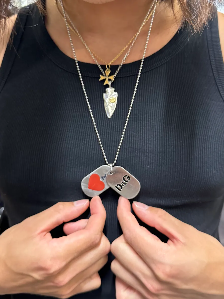 Dolce & Gabbana Double Dog Tag I Love D&G Necklace - Image 2