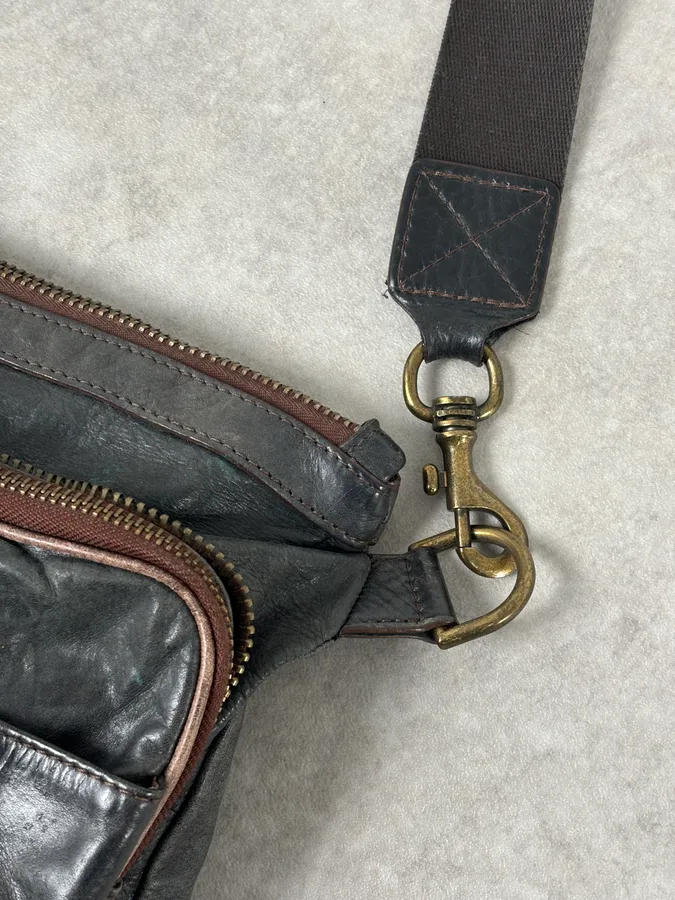 Dolce & Gabbana Faded Black Leather Messenger Bag - Image 10