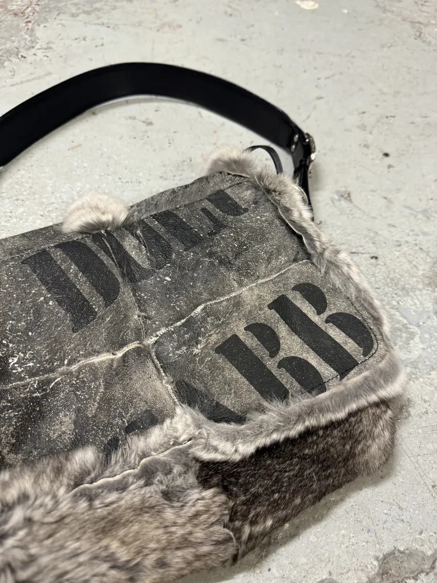 Dolce & Gabbana Fur Grey Leather Shoulder Bag - Image 11