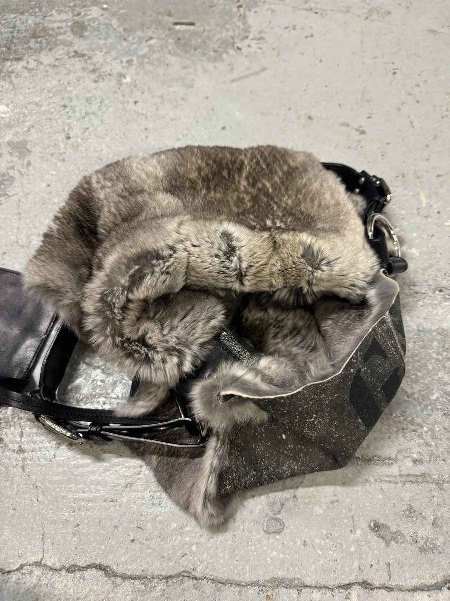 Dolce & Gabbana Fur Grey Leather Shoulder Bag - Image 5