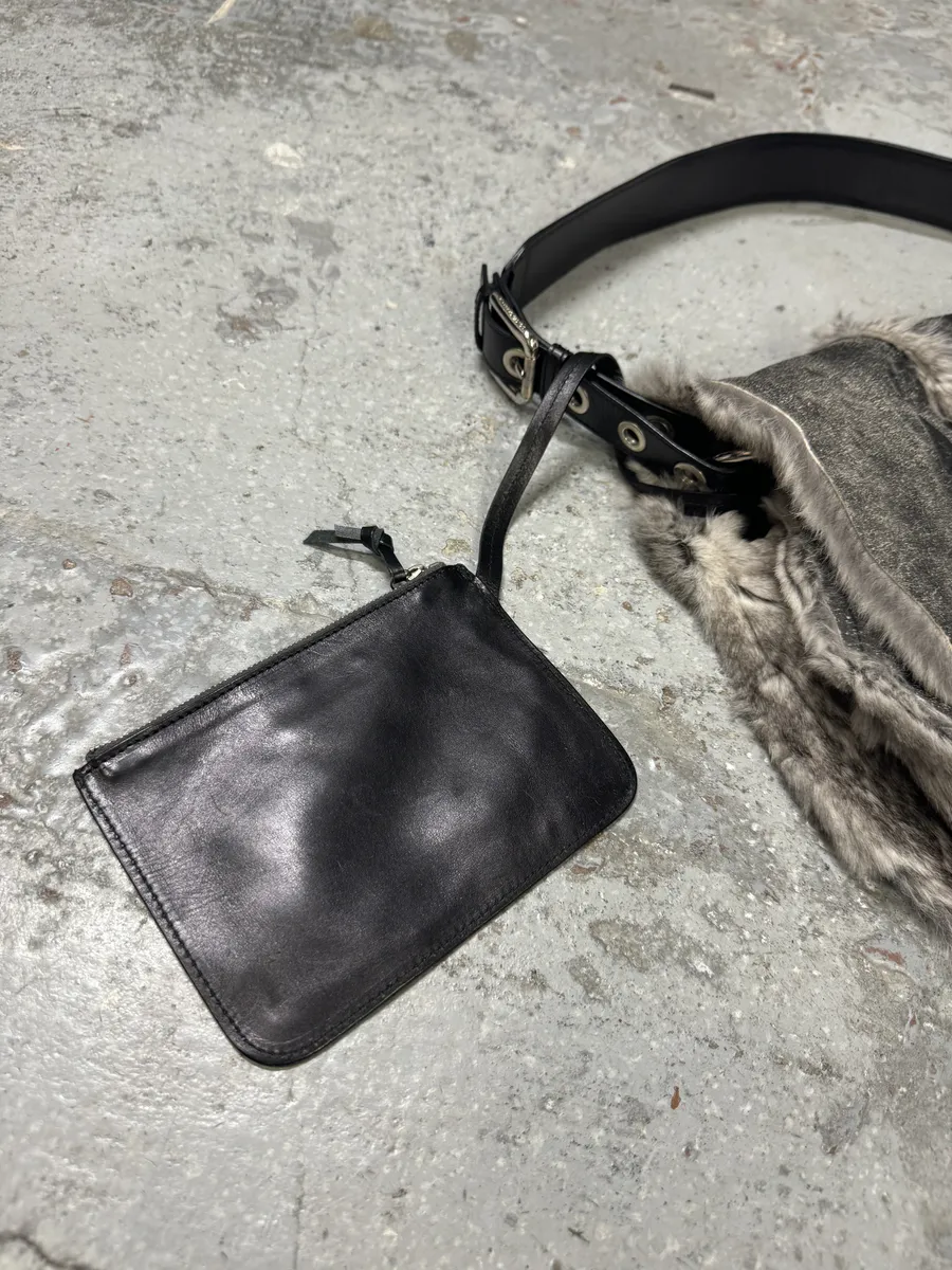 Dolce & Gabbana Fur Grey Leather Shoulder Bag - Image 8