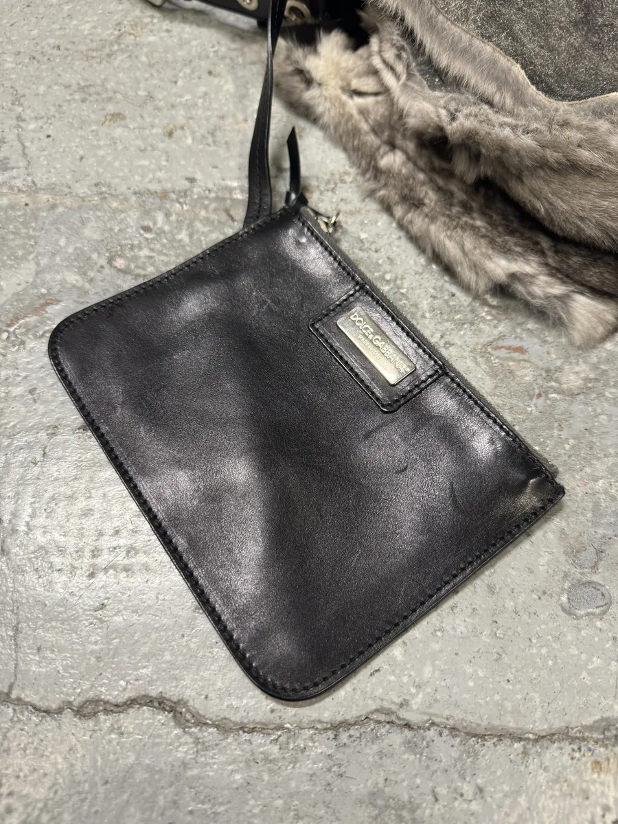Dolce & Gabbana Fur Grey Leather Shoulder Bag - Image 9