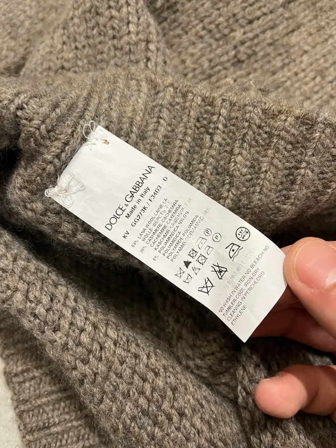 Dolce & Gabbana Grey Brown Wool Sweater - Image 10