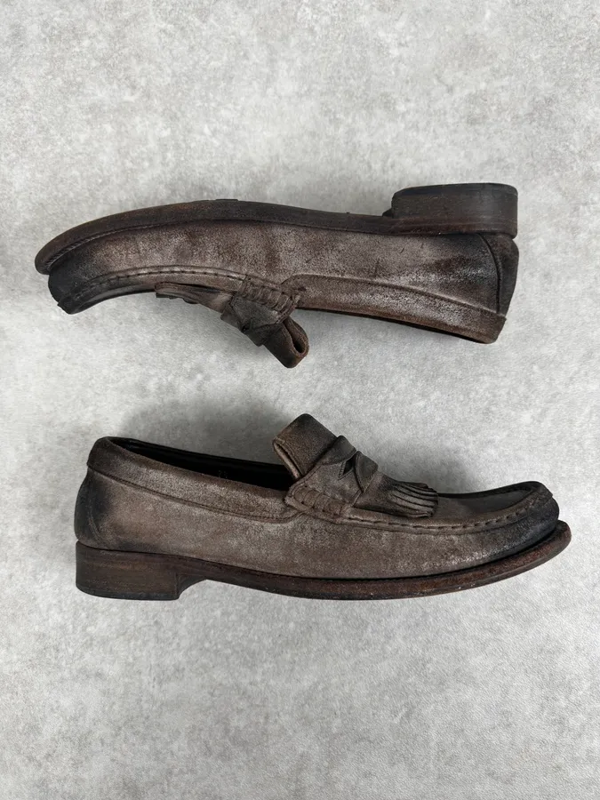 Dolce & Gabbana Grey Suede Fringes Loafer - Image 2