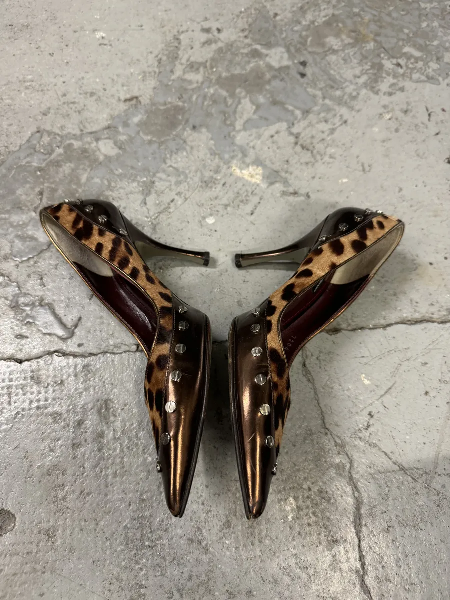 Dolce & Gabbana Leopard Pony Hair Embellished Pumps - Image 4