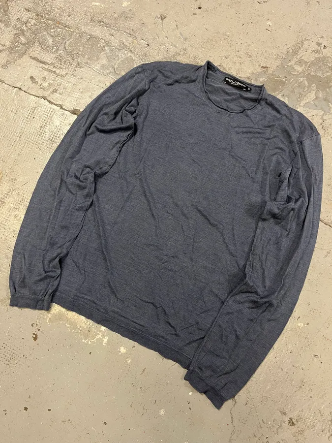 Dolce & Gabbana Minimalist Blue Grey Longsleeves - Image 5