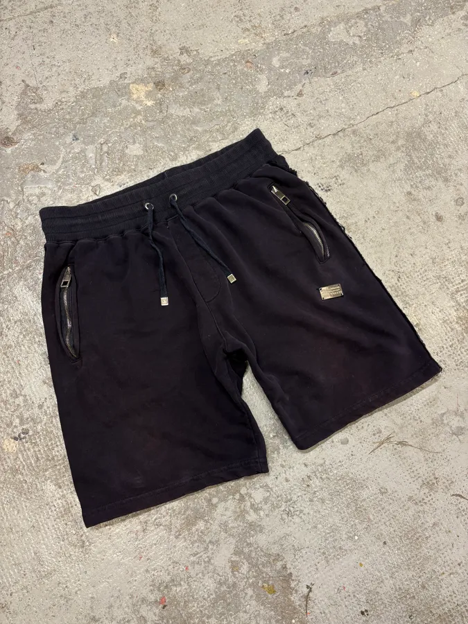Dolce & Gabbana Navy Distressed Cozy Shorts - Image 5