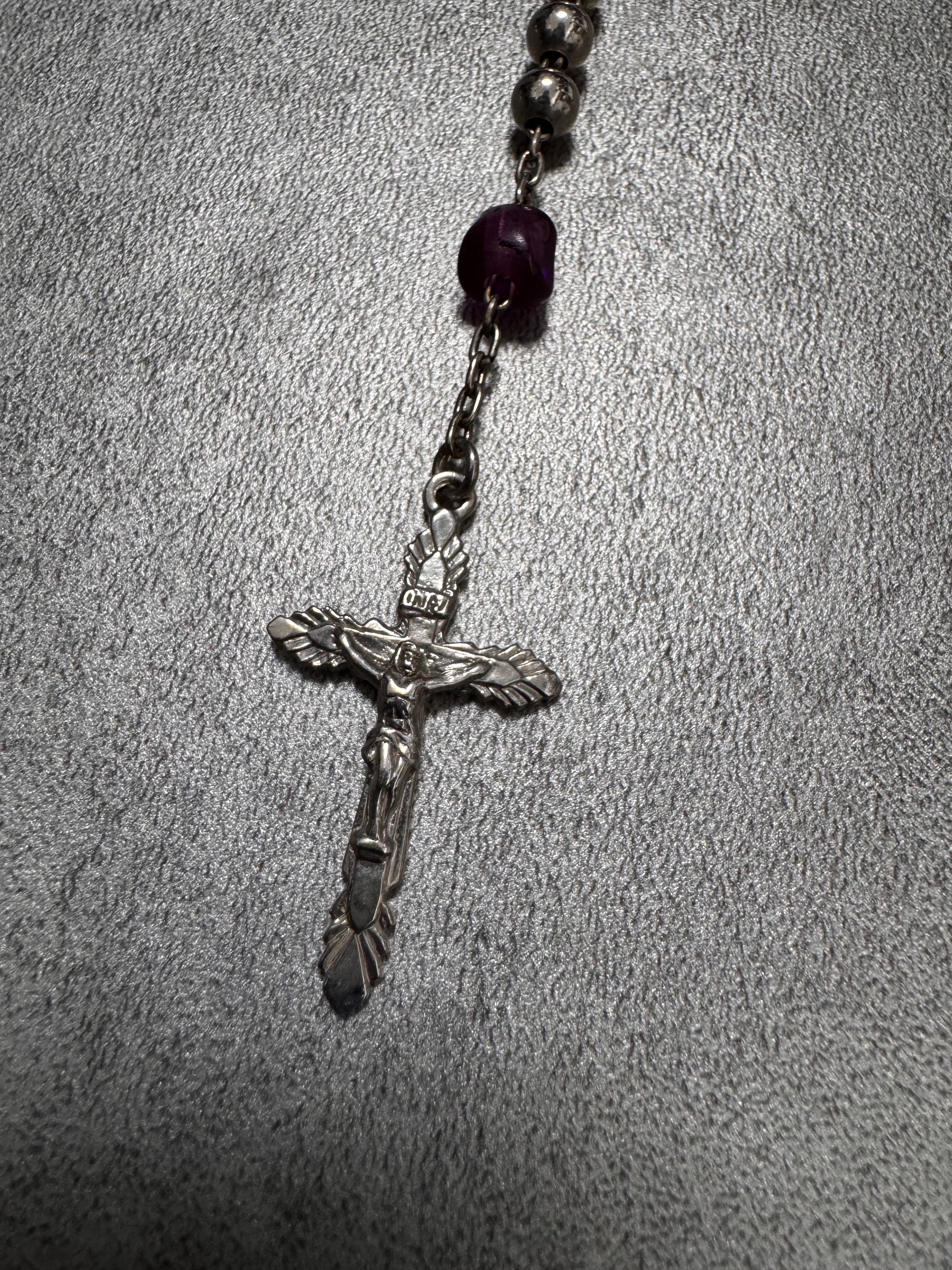 Dolce & Gabbana Purple Crystal Rosary Necklace - Image 7
