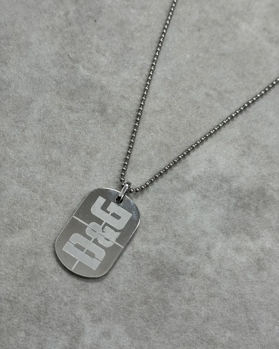 Dolce & Gabbana Silver Dogtag Necklace - Image 3