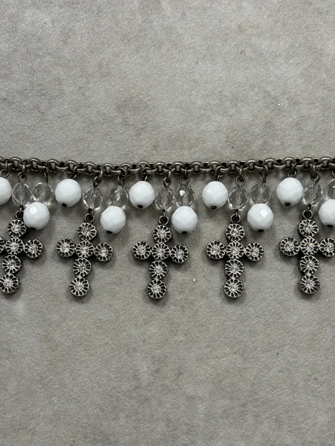 Dolce & Gabbana Silver Metal Charm Cross Bracelet - Image 7