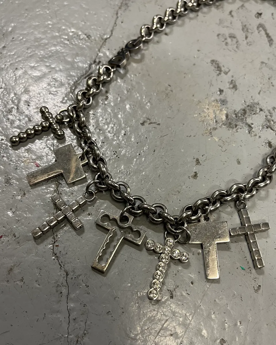 Dolce & Gabbana Silver Metal Cross Charm Necklace - Image 6
