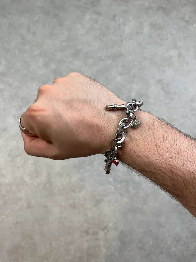 Dolce & Gabbana Silver Steel Charm Bracelet Watch