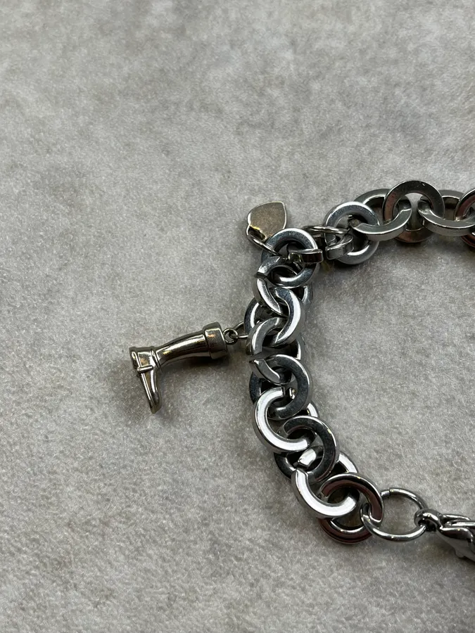 Dolce & Gabbana Silver Steel Charm Bracelet Watch - Image 6