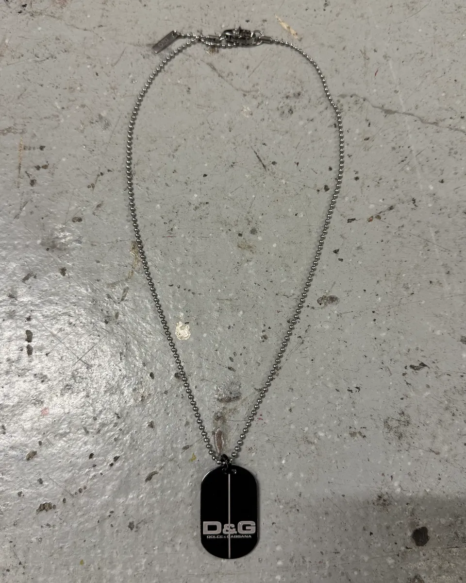 Dolce & Gabbana Stainless Steel Dog Tag Necklace