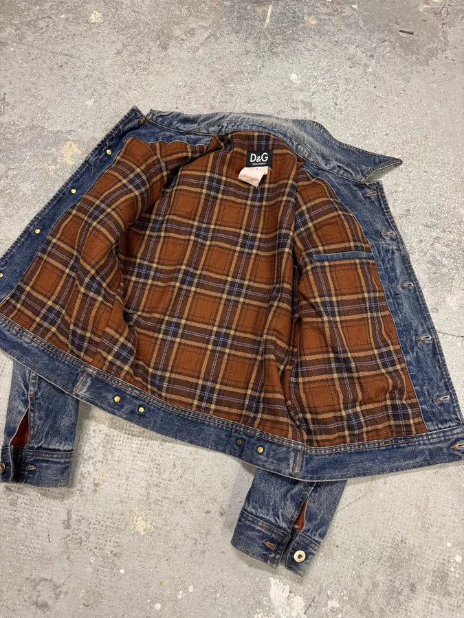 2000s Dolce & Gabbana Studded Faded Denim Jacket - Image 10