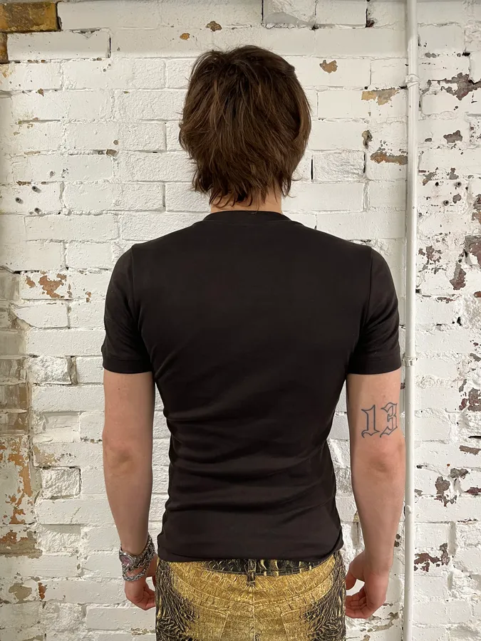 Dolce & Gabbana Taupe Brown Henley T-Shirt - Image 2