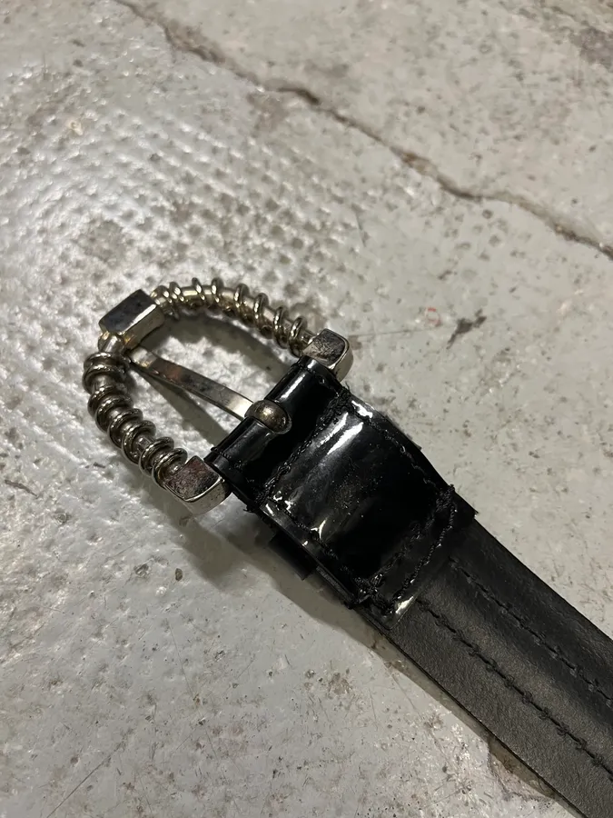 Dolce & Gabbana Tornado Buckle Black Leather Belt - Image 7