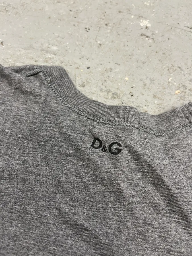 Dolce & Gabbana Trompe L’Oeil Corset Grey Tee-Shirt - Image 5