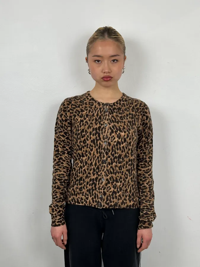Dolce & Gabbana Wool Leopard Print Cardigan Sweater - Image 2