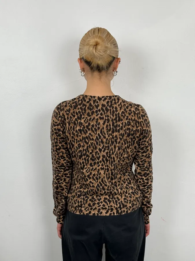 Dolce & Gabbana Wool Leopard Print Cardigan Sweater - Image 3