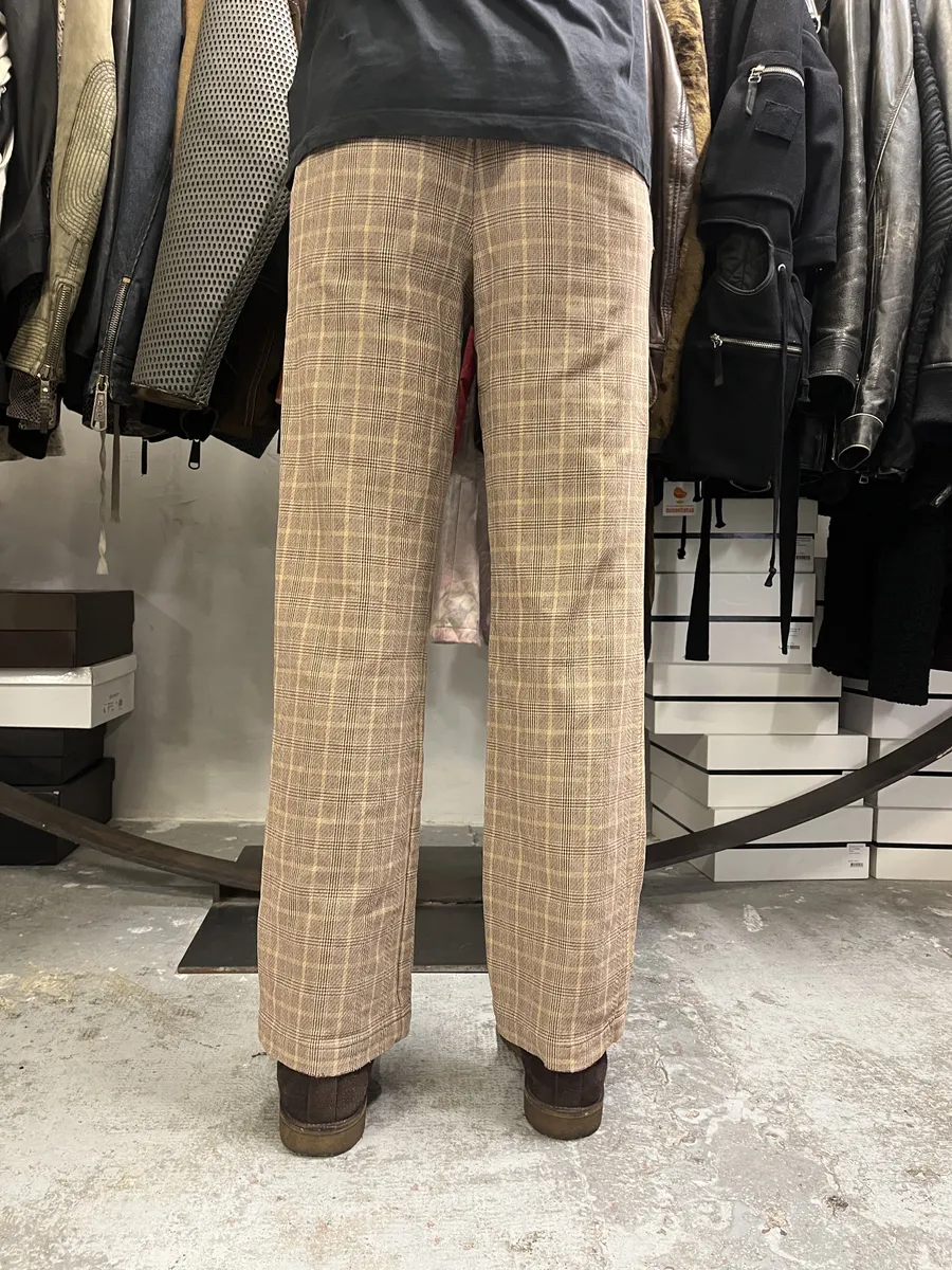 Dries Van Noten Beige Checked Pants - Image 4