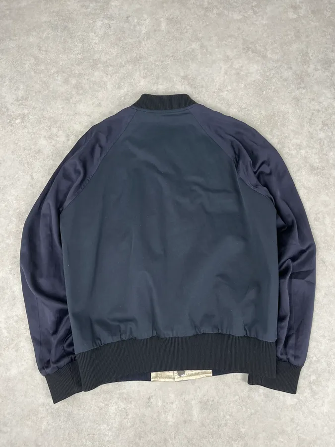 Dries Van Noten Beige & Navy Reversible Bomber Jacket - Image 4