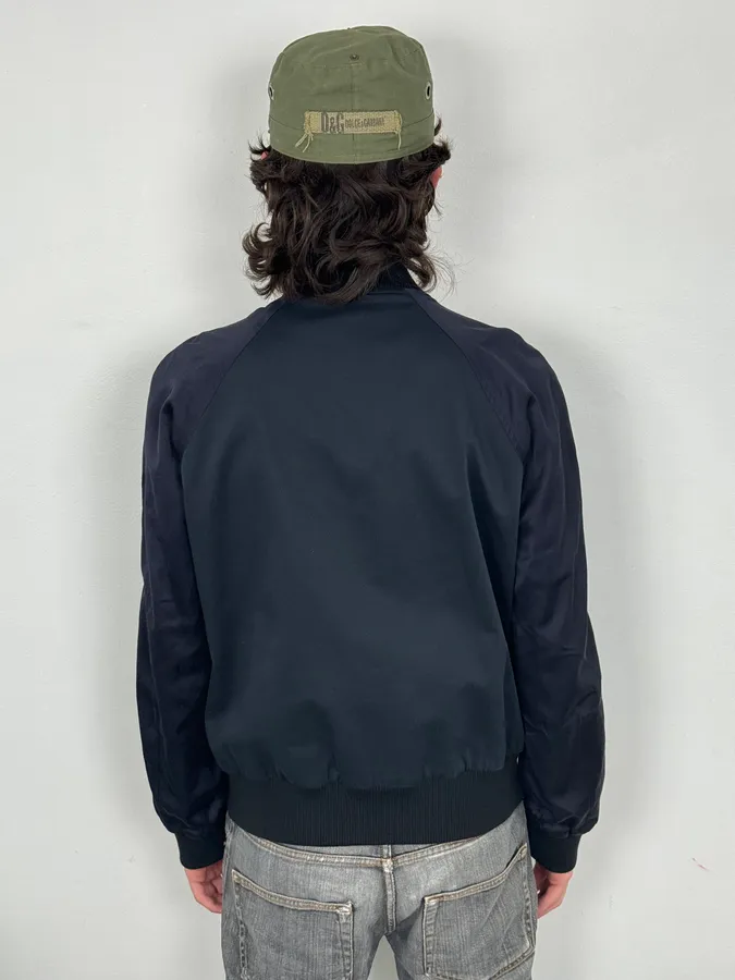 Dries Van Noten Beige & Navy Reversible Bomber Jacket - Image 8