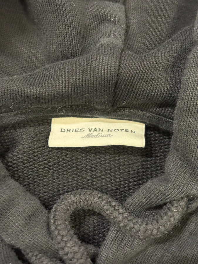 Dries Van Noten Black Basic Essential Hoodie - Image 9