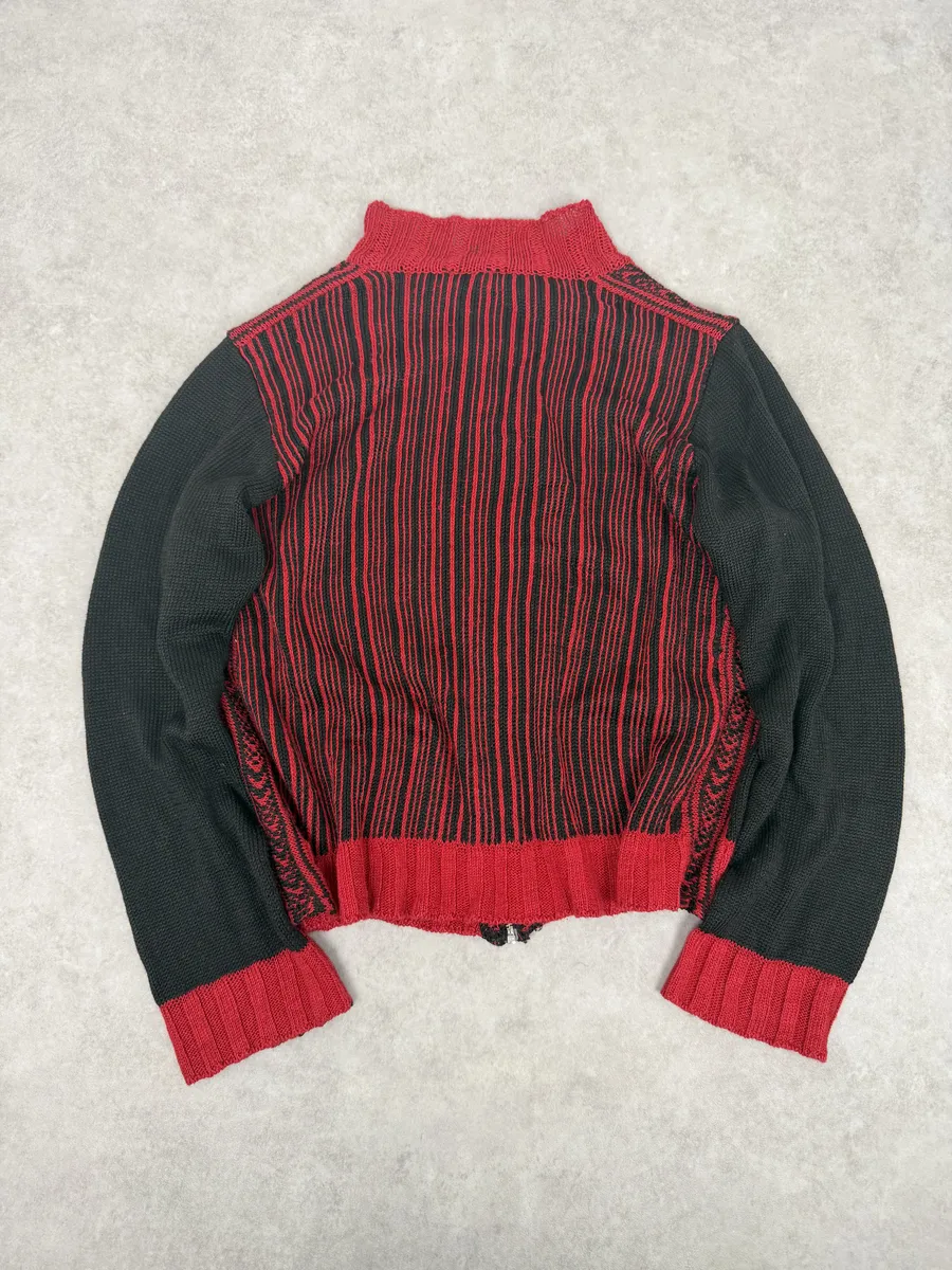 Dries Van Noten Black & Red Zip-up Sweater - Image 2