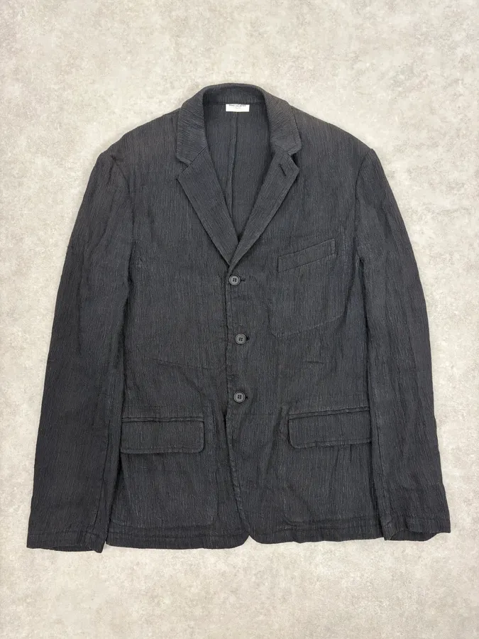 Dries Van Noten Black Relief Blazer Jacket