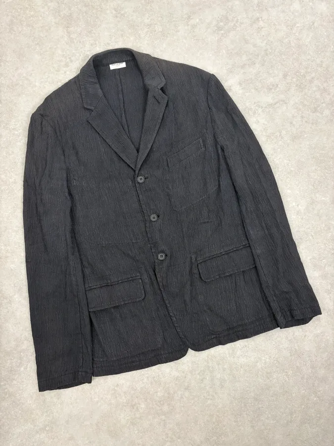 Dries Van Noten Black Relief Blazer Jacket - Image 4