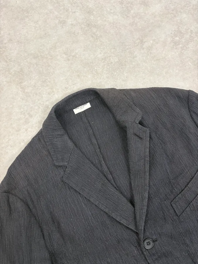 Dries Van Noten Black Relief Blazer Jacket - Image 5
