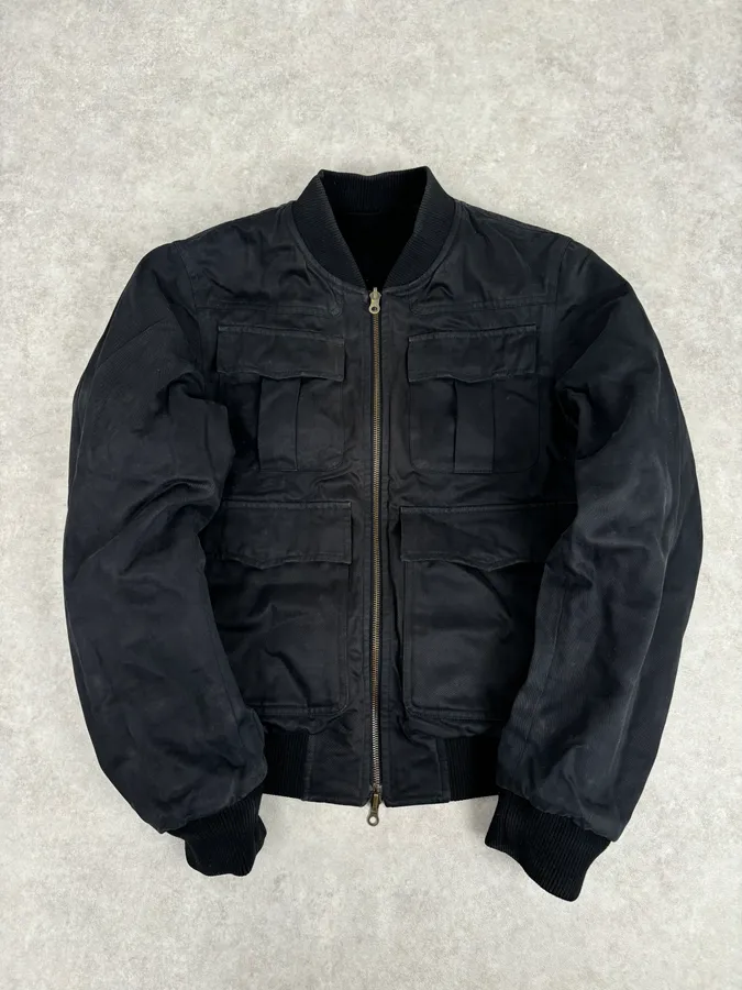 Dries Van Noten Black Reversible Tactical Bomber Jacket