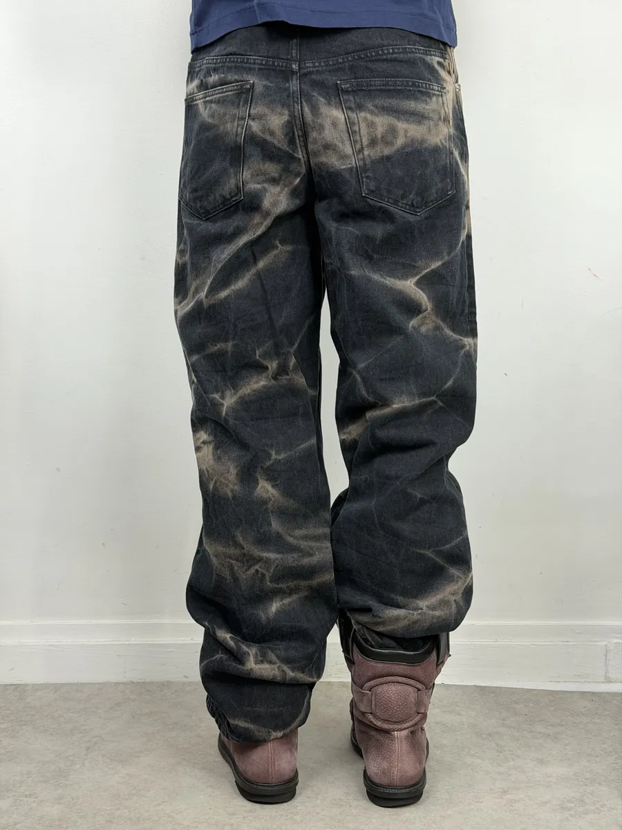 Dries Van Noten Black Tye Dye Effect Denim Jeans - Image 4
