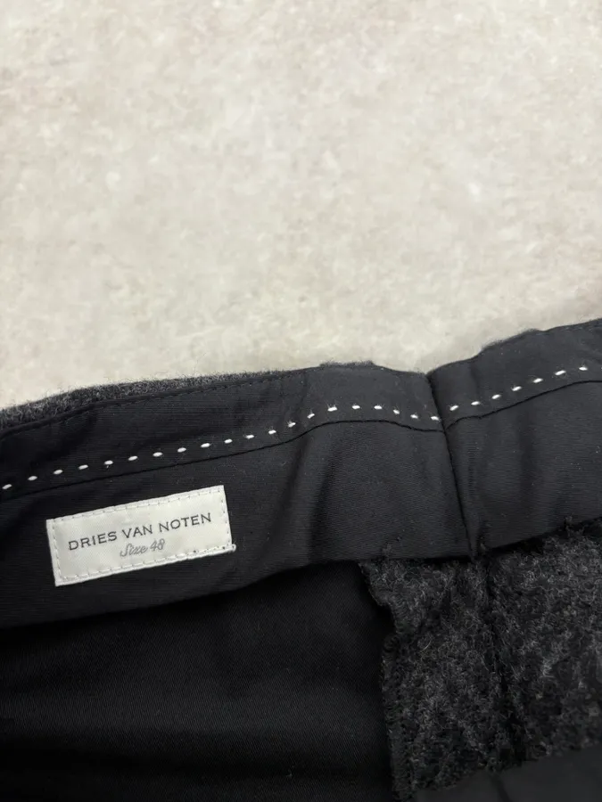 Dries Van Noten Black Wool Leopard Pants - Image 7