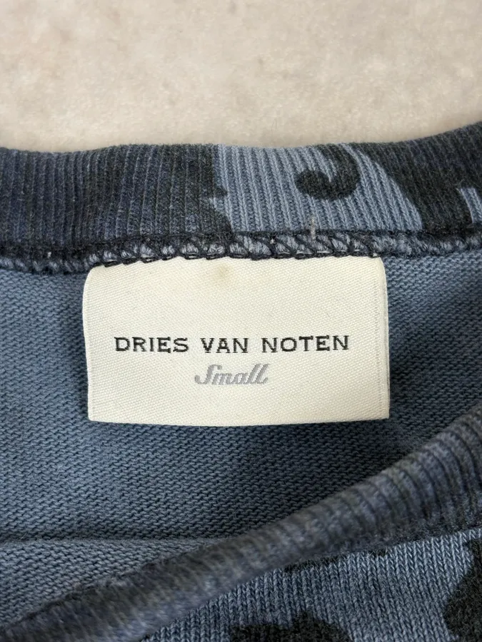 Dries Van Noten Blue Floral Waves Longsleeves T-Shirt - Image 7