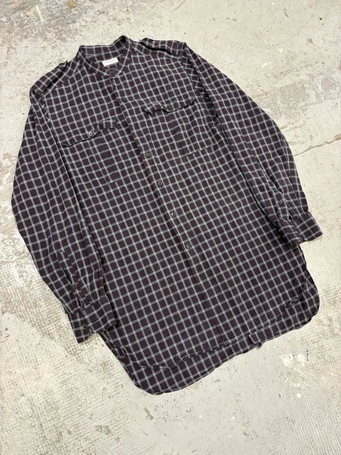 Dries Van Noten Bordeaux & Green Checkered Shirt - Image 2